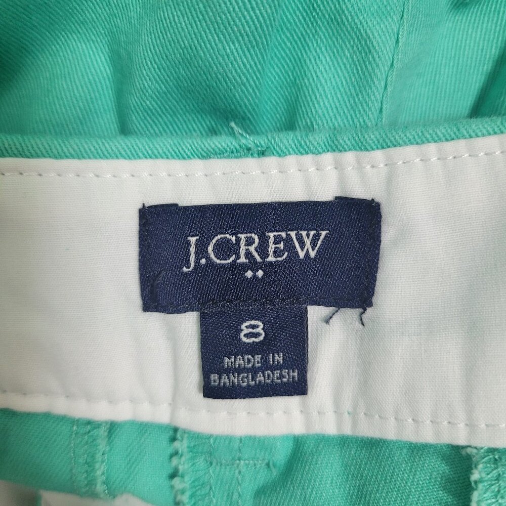J.Crew Factory Green Cotton Flat Front Shorts Women’s Size 8 Casual Summer Chino - Picture 5 of 6
